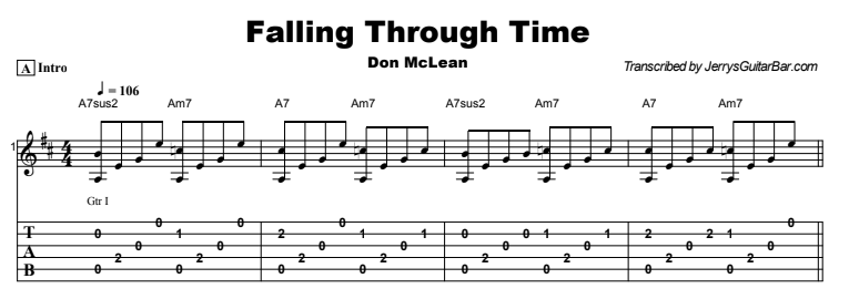 Don McLean - Falling Through Time Tab Don McLean - Falling Through Time Tab