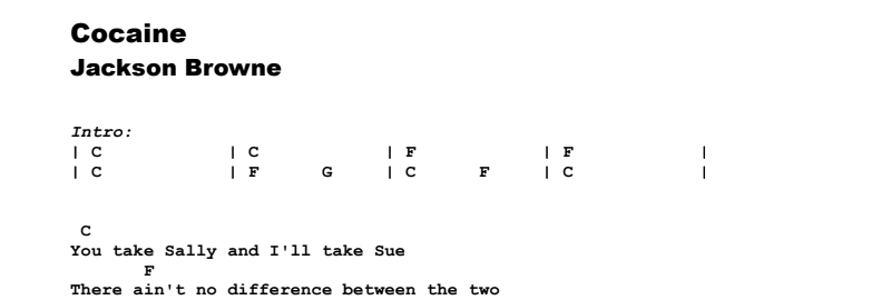 Jackson Browne - Cocaine Guitar Lesson Chords Preview Jackson Browne - Cocaine Guitar Lesson Chords Preview